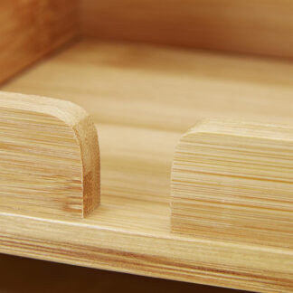 Relaxdays bureau organizer, bamboe, met lade & 3 vakjes, kantoor & badkamer, pennenbak, HBD: 11 x 27,5 x 15 cm, natuur