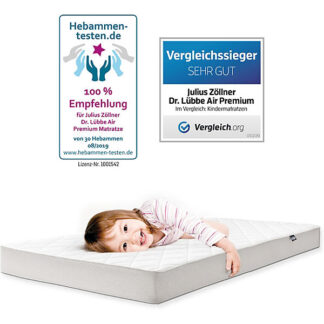 Noppenprofiel Matras Luchtuitwisseling Julius Zöllner - Beistellbett & Wiegen-Matratze Dr. Lübbe Air Plus 40 X 90 Cm 1550090400 D5 Baby Matras Wasbaar Hoes