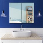 Relaxdays spiegelkast LED verlichting, met 2 deuren, 3 vakken, van
