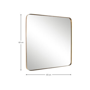 OUSHUAI Zwarte sierlijke wandspiegel, barok/Victoriaans ontwerp, antiek bronzen afwerking, volledig metalen lijst, voor hal, badkamer, boven een haard, 61x91 cm
