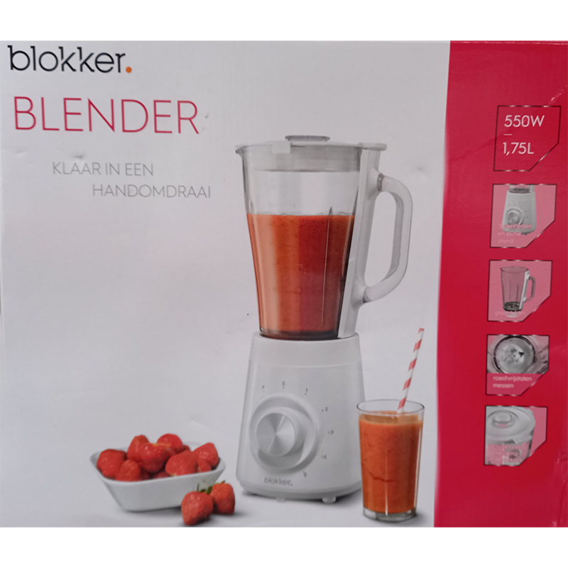 Blokker BL-13103 – blender – voor hele familie – 1.75 liter – Redealer.nl Gecontroleerde retourproducten en nieuwe overstockproducten tegen een onverslaanbare lage prijs.