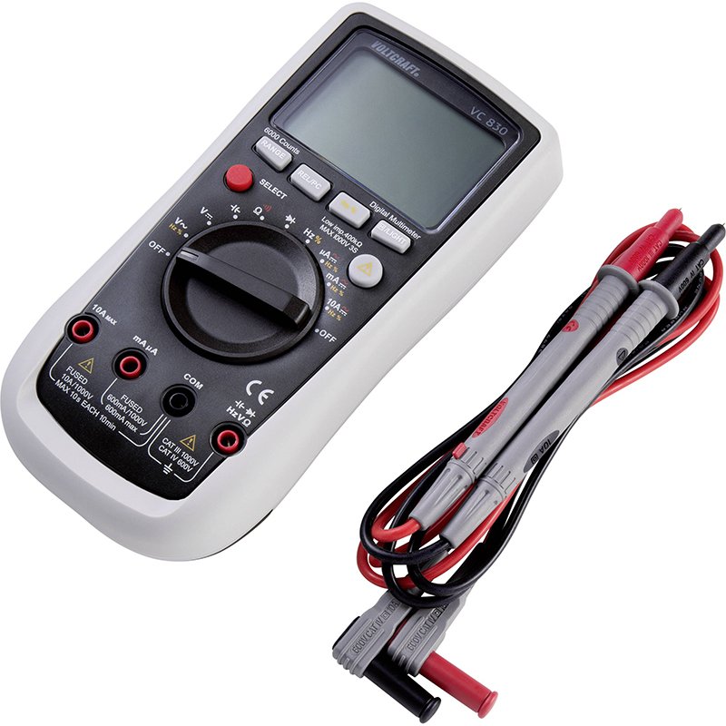 VOLTCRAFT VC830 - multimeter digitaal - CAT III 1000 V - CAT IV 600 V - Weergave (counts): 6000