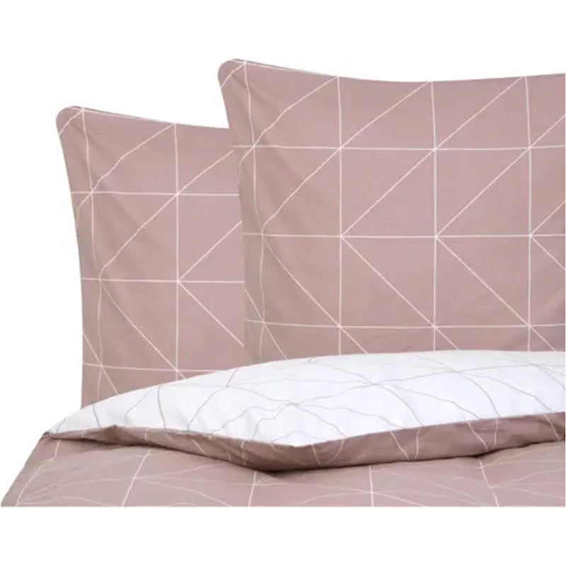 dekbedovertrek roze geblokt