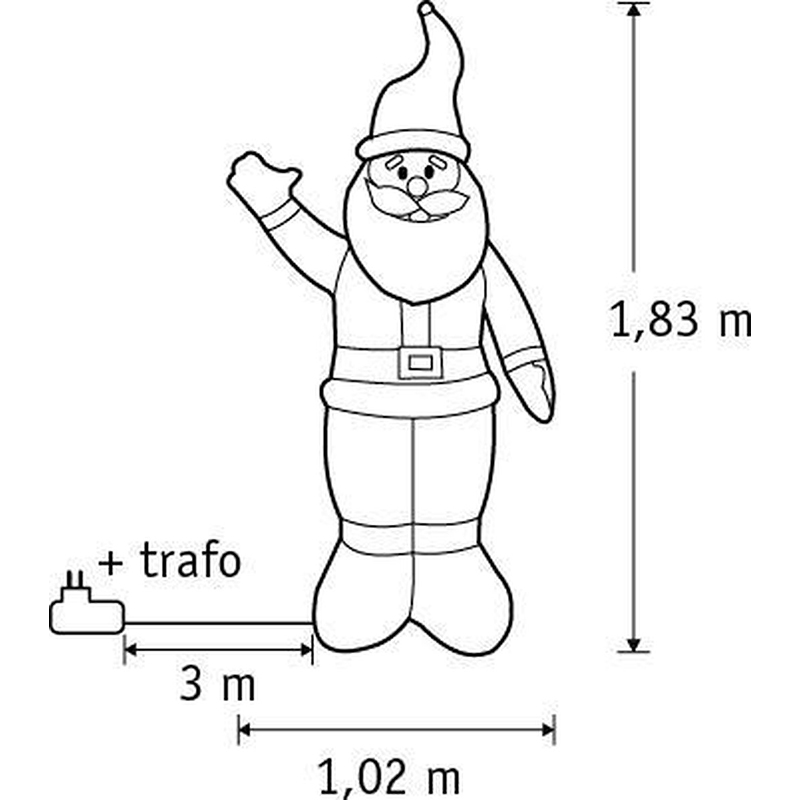 kerstman opblaasbaar redealer