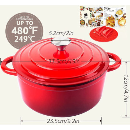 Chefarone Gietijzeren Pan 4.7L Braadpan Inclusief Deksel Geschikt Voor Alle Warmtebronnen Geemailleerd Groen 2379172918