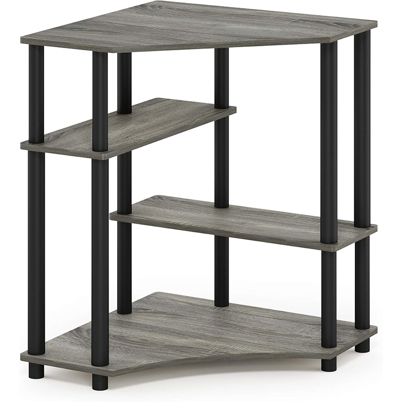 FURINNO Turn-N-Tube - hoekbureau - ruimtebesparend - eikenlook - grijs/zwart