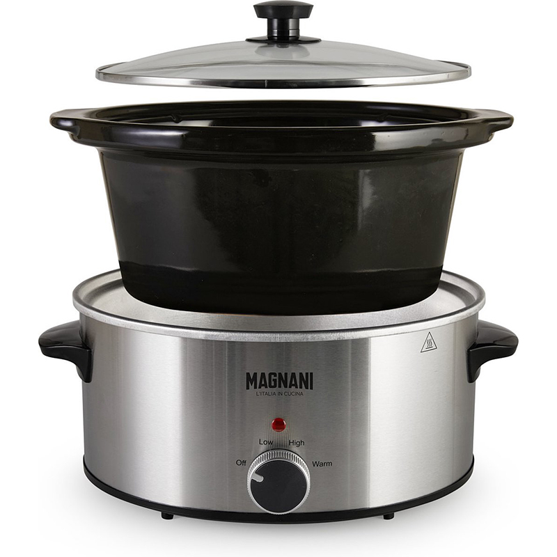 Adler - Slow Cooker - Slow Cooker - Uitneembare keramische pan - 5,8 L - Hittebestendige handgrepen - Glazen deksel - 3 kookstanden - Vaatwasmachinebestendig - Roestvrijstalen behuizing Adler - Slow Cooker - Slow Cooker - Uitneembare keramische pan - 5,8 L - Hittebestendige handgrepen - Glazen deksel - 3 kookstanden - Vaatwasmachinebestendig - Roestvrijstalen behuizing