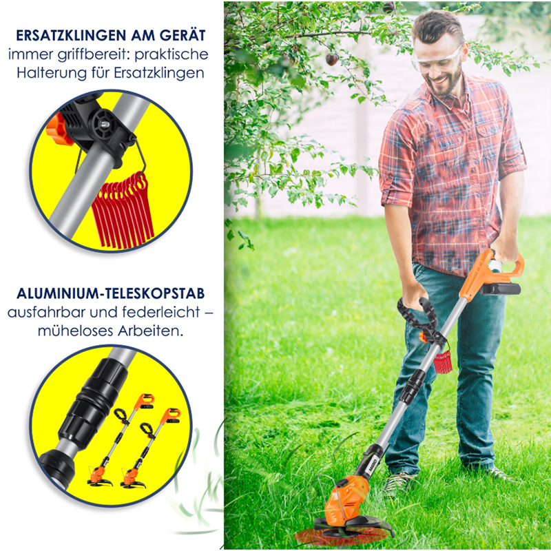 MASKO® Accu-grastrimmer met 20 V Li-accu, 2,0 Ah accu en oplader