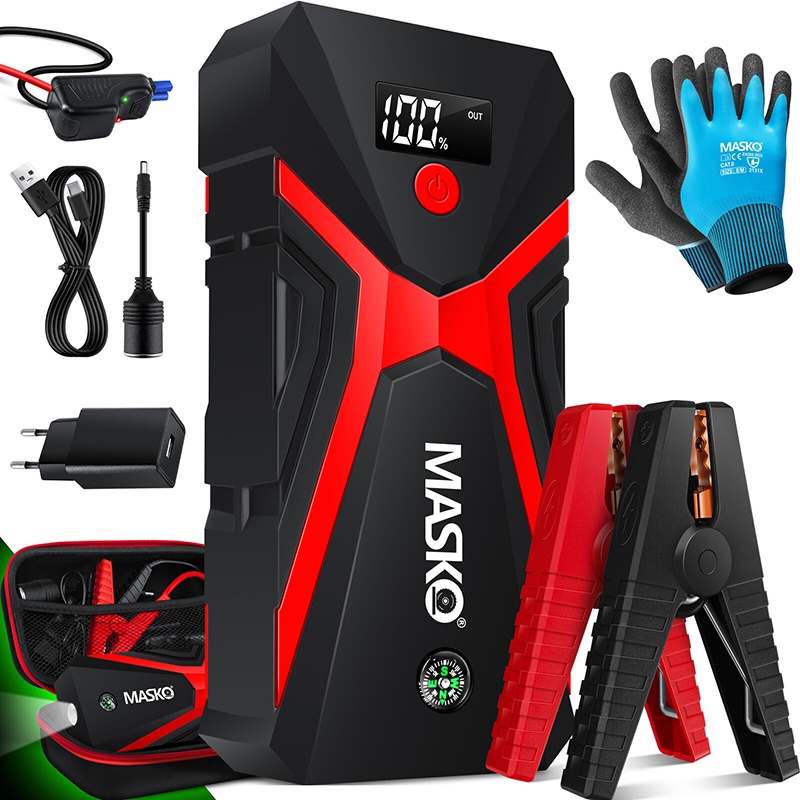 FLYLINKTECH 8000A Starthilfe Powerbank für Pkw, 26800mAh Auto Starthilfe Powerbank mit PD65W In/Out Schnellladung, Jump Starter Auto für Alle Benzinmotor/12,0L Dieselmotor, Autobatterie-Starthilfe