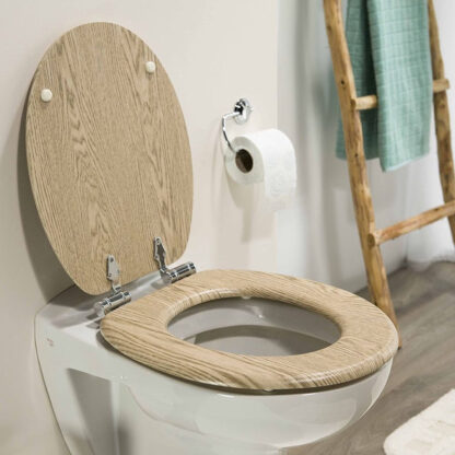 Tiger Steigerhoutlook - WC bril - Toiletbril met deksel - Soft Close - MDF - Eiken - Afbeelding 2