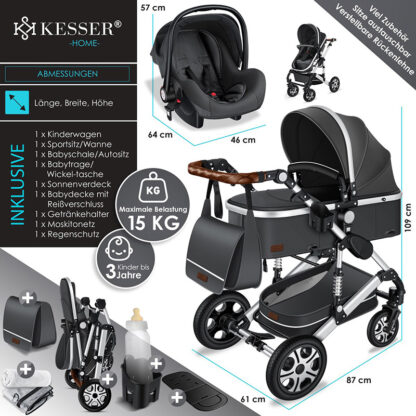 kinderwagen grijs