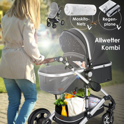 kinderwagen grijs