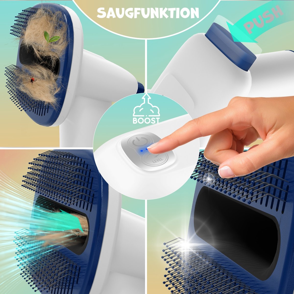 Hondentondeuse - 7in1 tondeuse voor dikke vacht - 7 opzetstukken - hondentrimmer draadloos -oplaadbaar voor honden en katten - Afbeelding 2