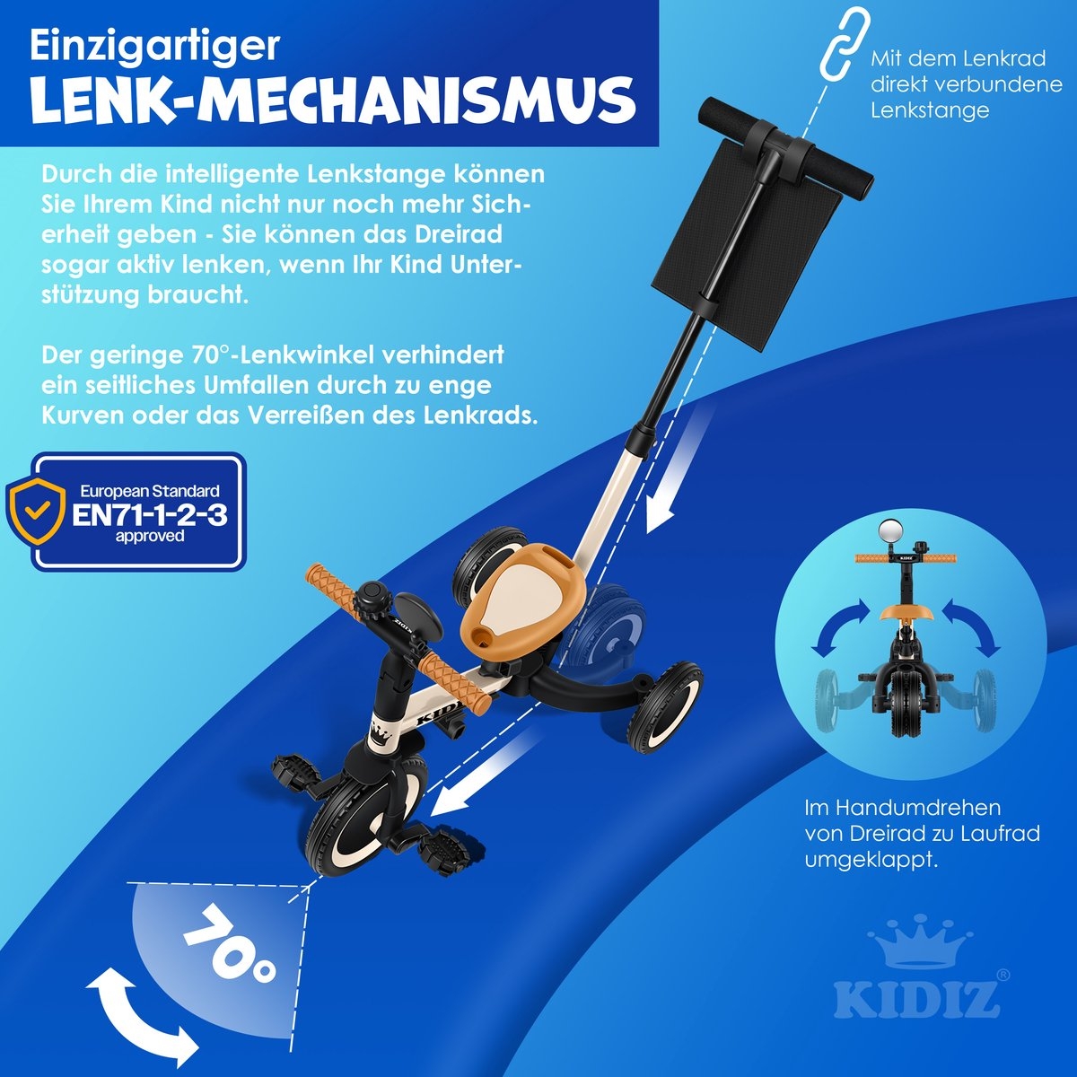 Loopfiets 6in1 - unisex - 1 tot 5 jaar - driewieler - tot 25 kg - kinderfiets - beige - Afbeelding 10