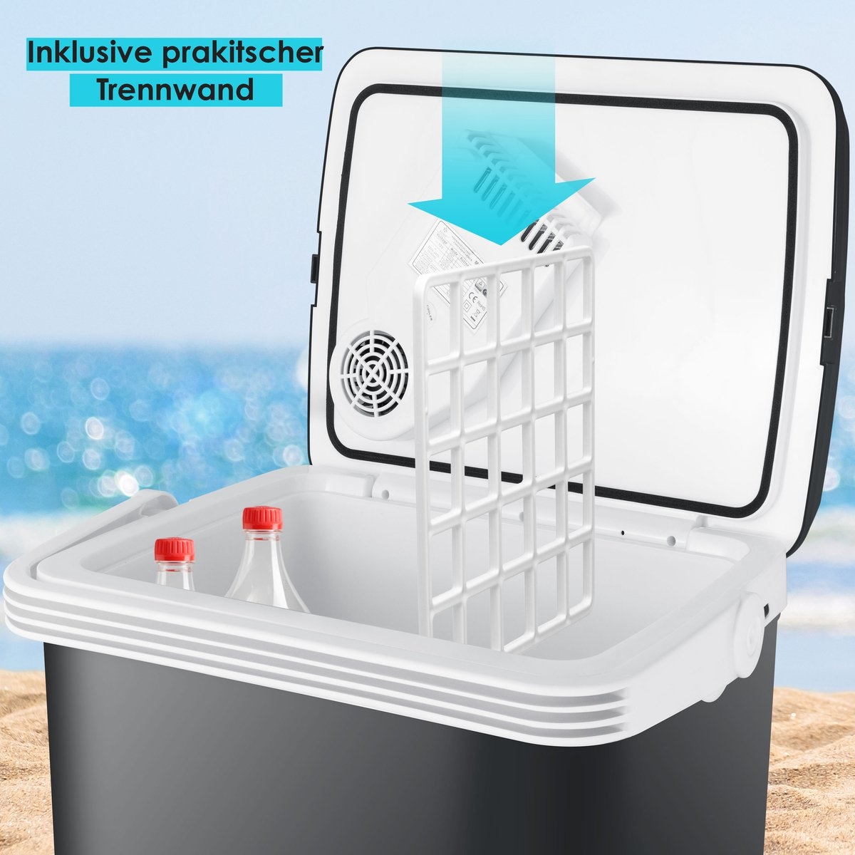 Elektrische Koelbox voor warm houden en koelen - 32 liter - 12V en 230V stekker - minikoelkast - met ECO-modus - zwart - Afbeelding 3