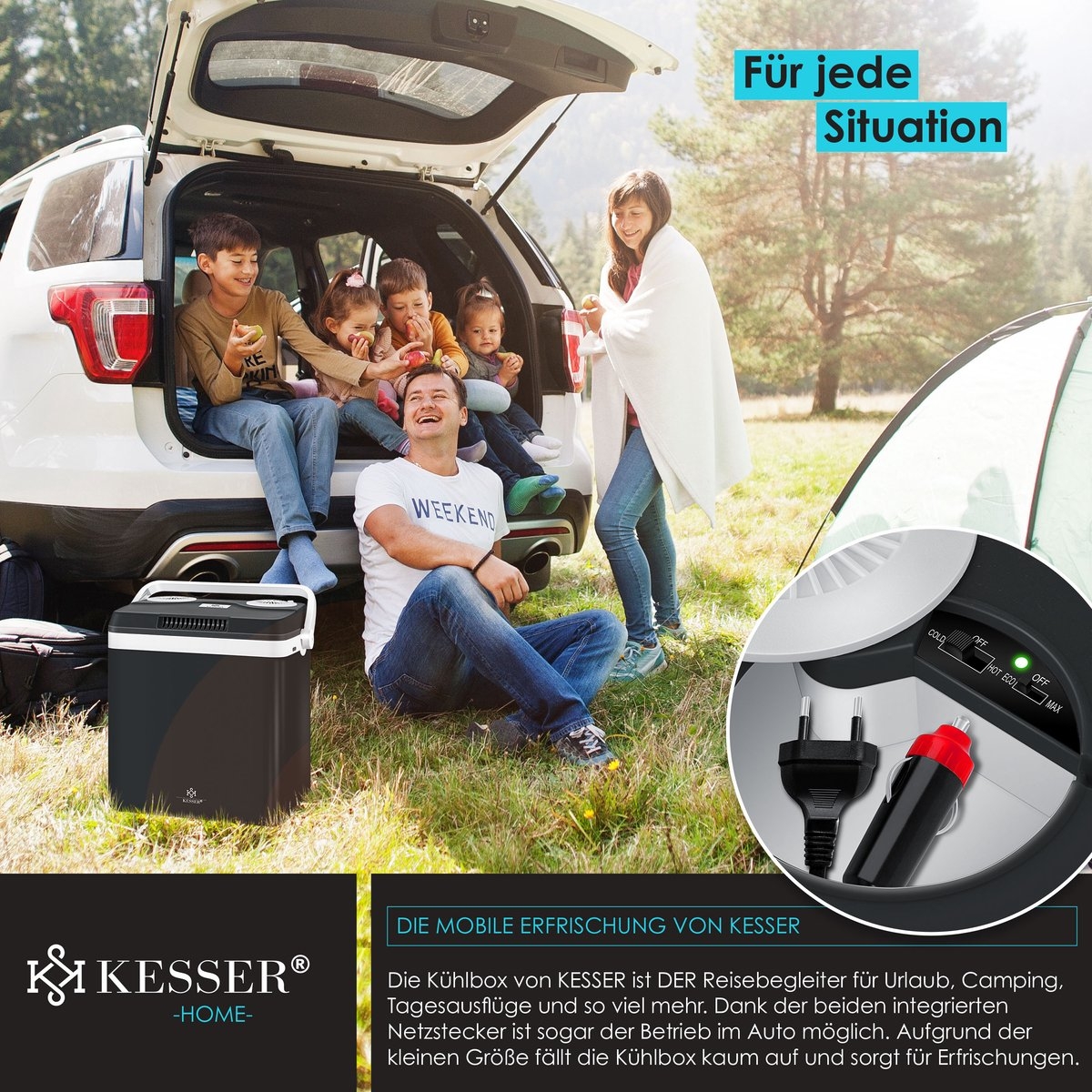 Elektrische Koelbox voor warm houden en koelen - 32 liter - 12V en 230V stekker - minikoelkast - met ECO-modus - zwart - Afbeelding 12