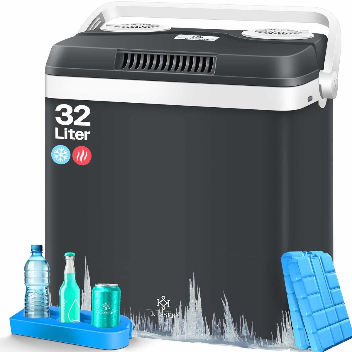 Elektrische Koelbox voor warm houden en koelen - 32 liter - 12V en 230V stekker - minikoelkast - met ECO-modus - zwart - Afbeelding 18