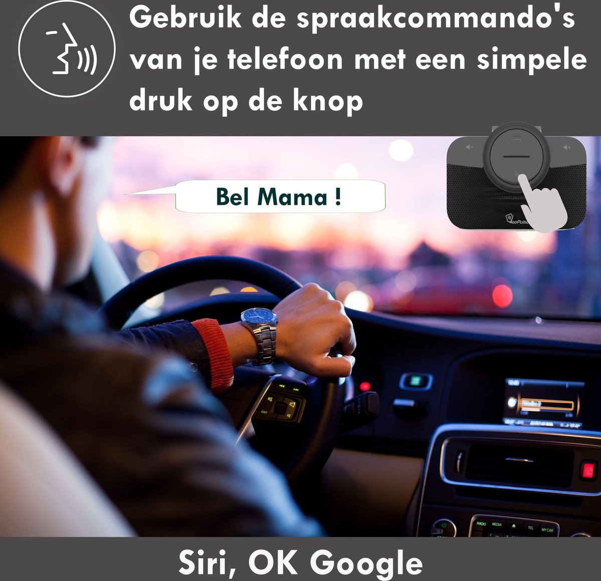 Bluetooth Carkit VeoPulse B-Pro 2B - handsfree autorijden met automatische connectie en uitstekende geluidskwaliteit - compatibel met alle smartphones - Afbeelding 6