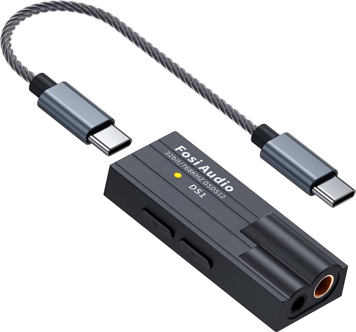 Fosi Audio DS1 - Mini Audio Hoofdtelefoon - versterker - adapter - DSD512 HiFi USB C DAC ES9038Q2M