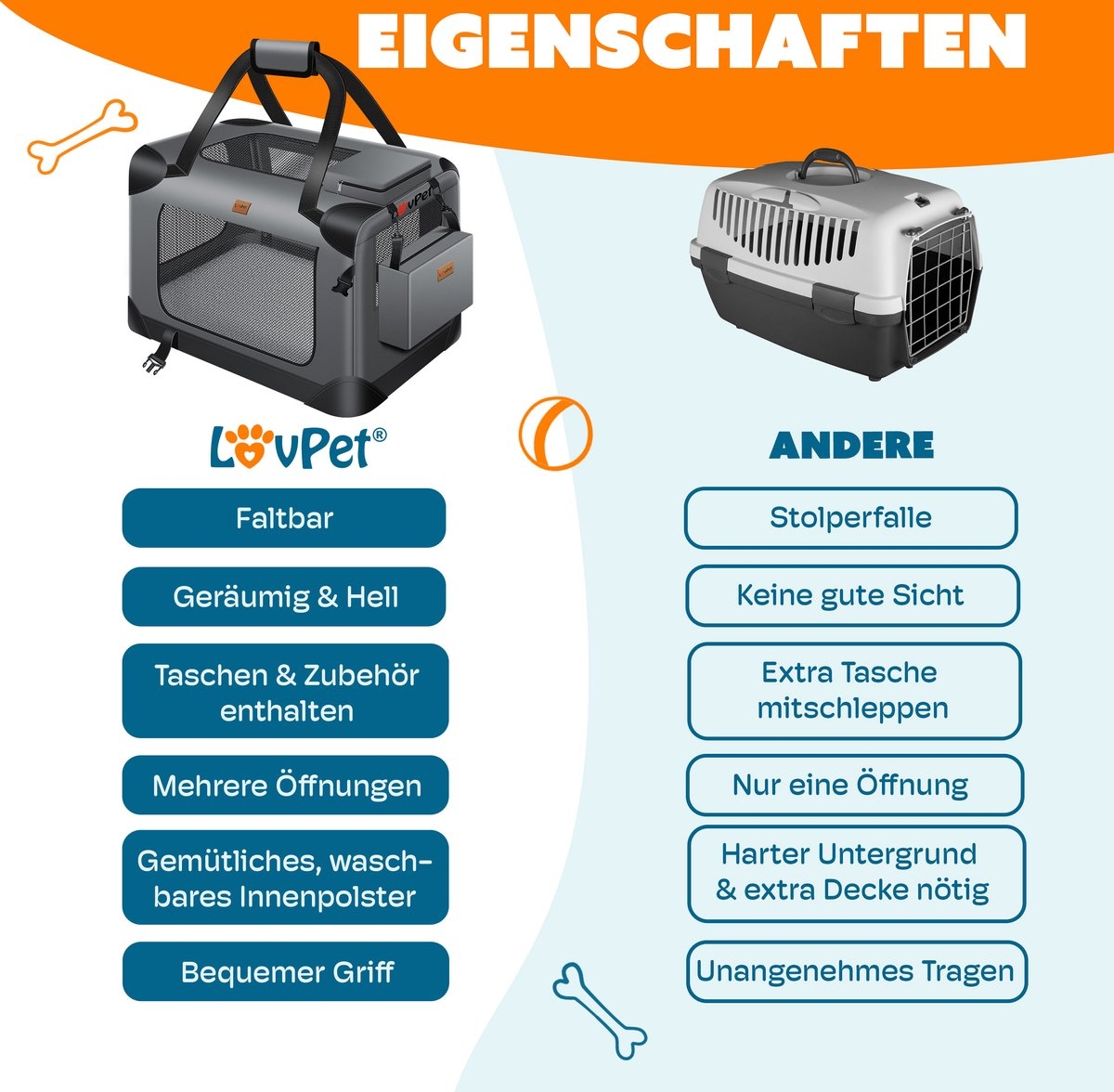 Lovepet - transportbox voor honden - reisbench - opvouwbaar incl. - maat XXL (91.4x63.5x63.5 cm)- grijs - Afbeelding 15