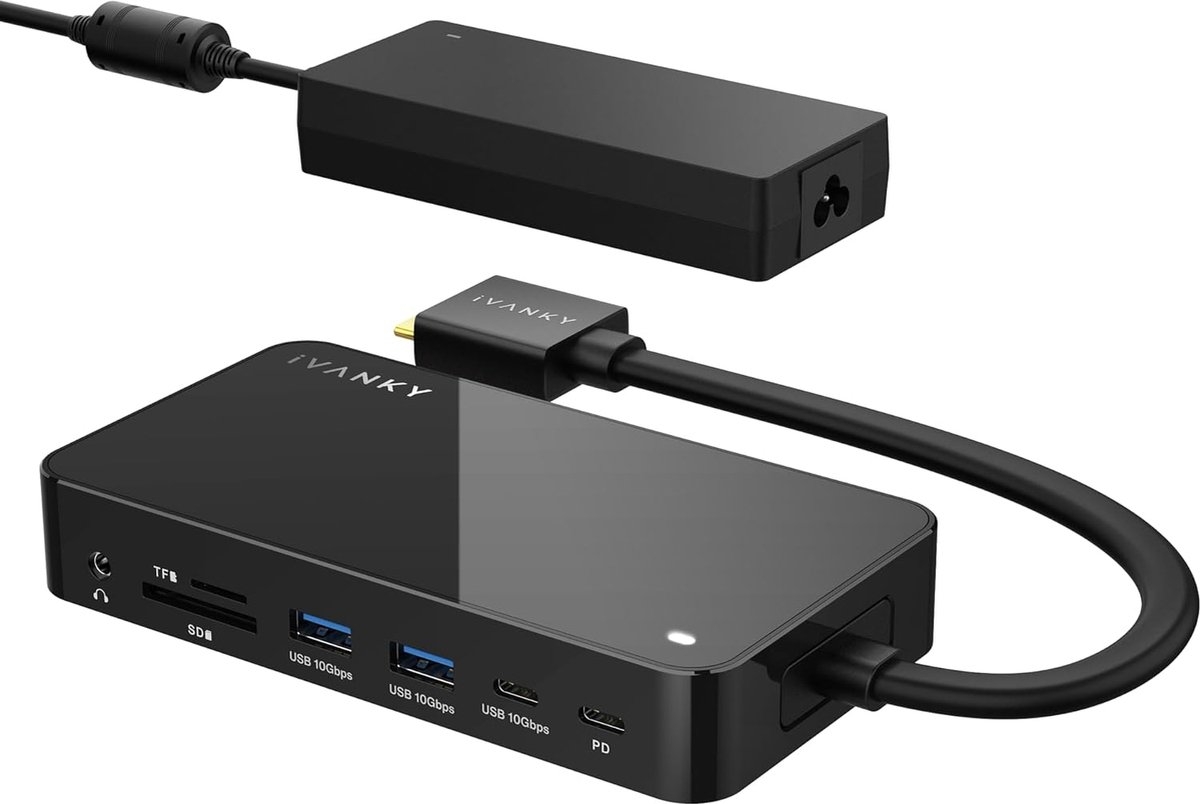 iVANKY 12-in-2 Dual 4K@60Hz MacBook Pro Docking Station met 180W Power Adapter