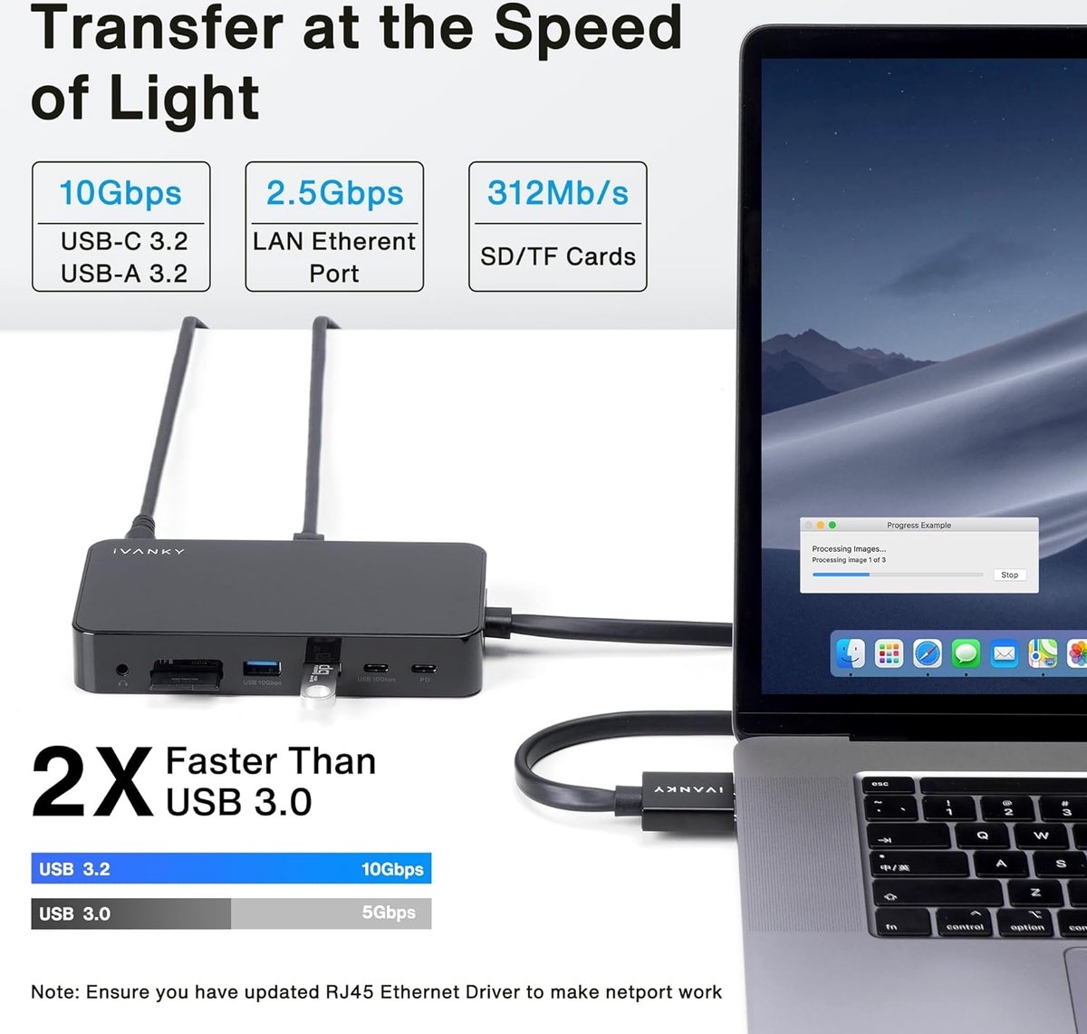 iVANKY 12-in-2 Dual 4K@60Hz MacBook Pro Docking Station met 180W Power Adapter - Afbeelding 4