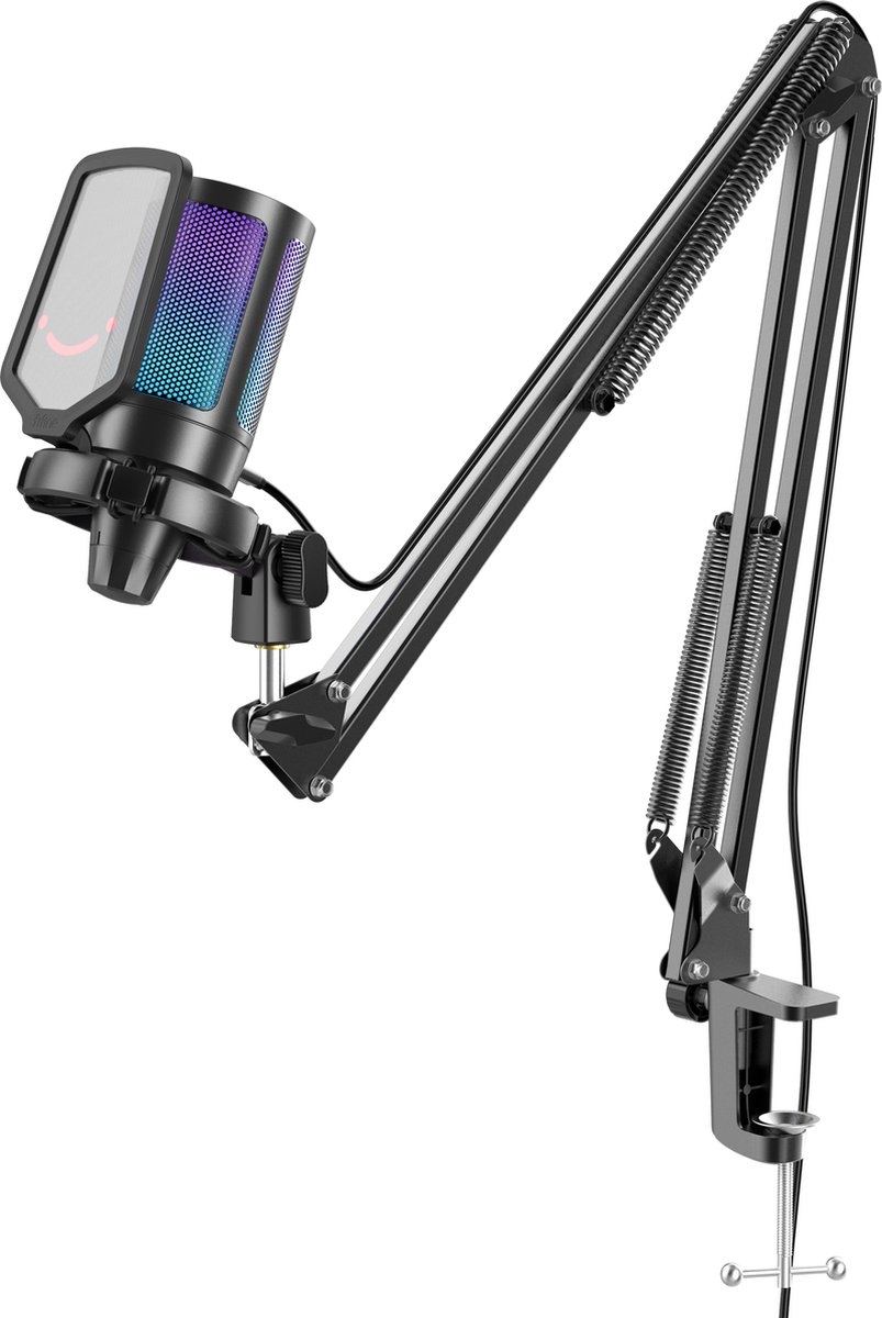 FIFINE A6T - USB gaming / podcast microfoon - met arm van 66cm - geschikt voor PC/PS4/PS5 - RGB - zwart - Afbeelding 7