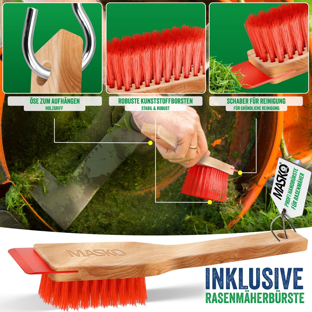 Verticuteermachine 2in1 1800 Watt - 40cm maaibreedte en 55L opvangbak - met mos verwijderaar / gazonbeluchter - zwart / oranje - Afbeelding 5