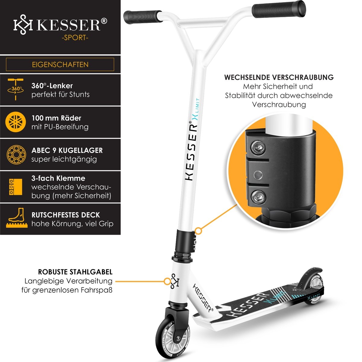 Step -stuntstep X-Limit-Pro 360° - max 100 kg - volwassenen en kinderen - wit - Afbeelding 5