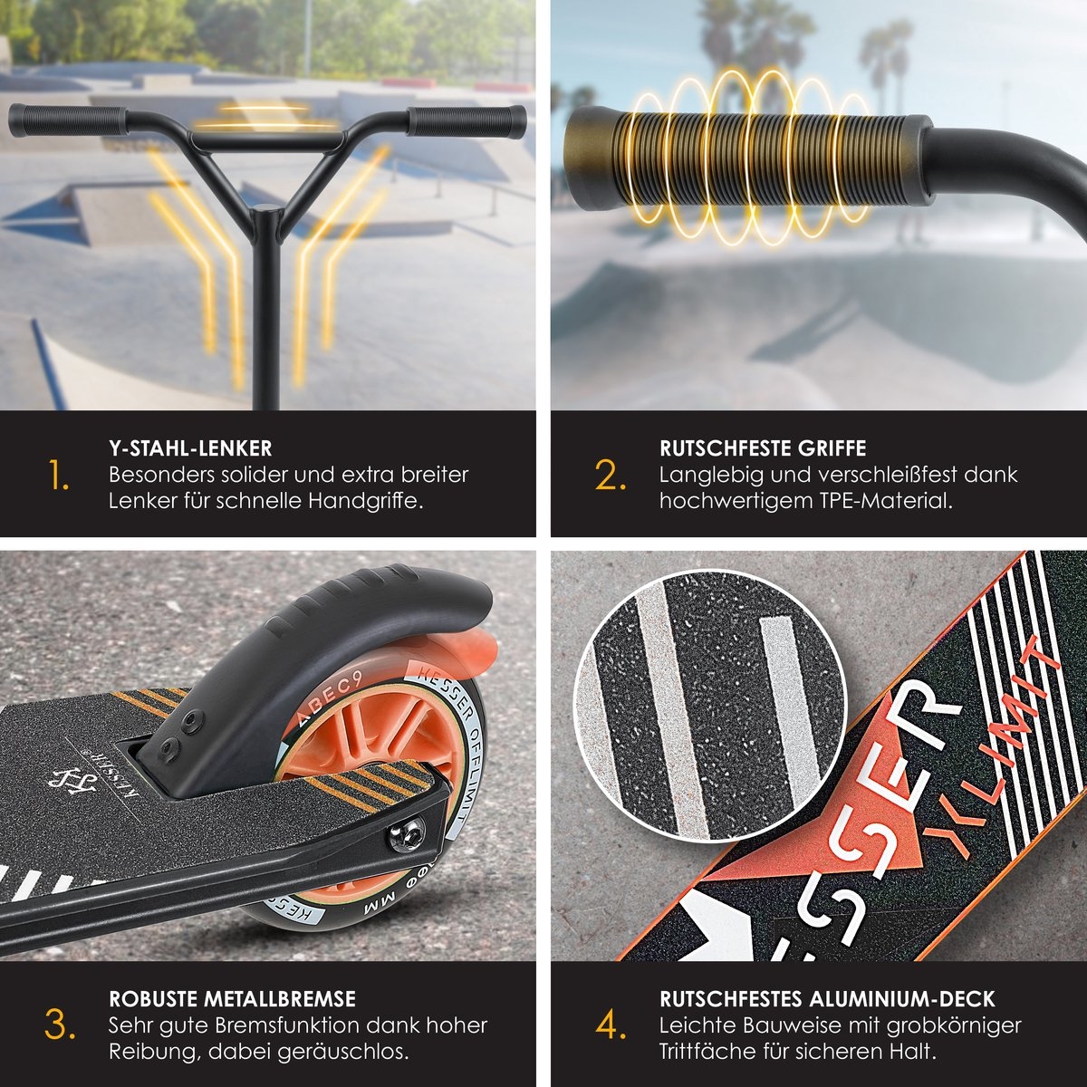 Step -stuntstep X-Limit-Pro 360° - max 100 kg - volwassenen en kinderen - zwart en oranje