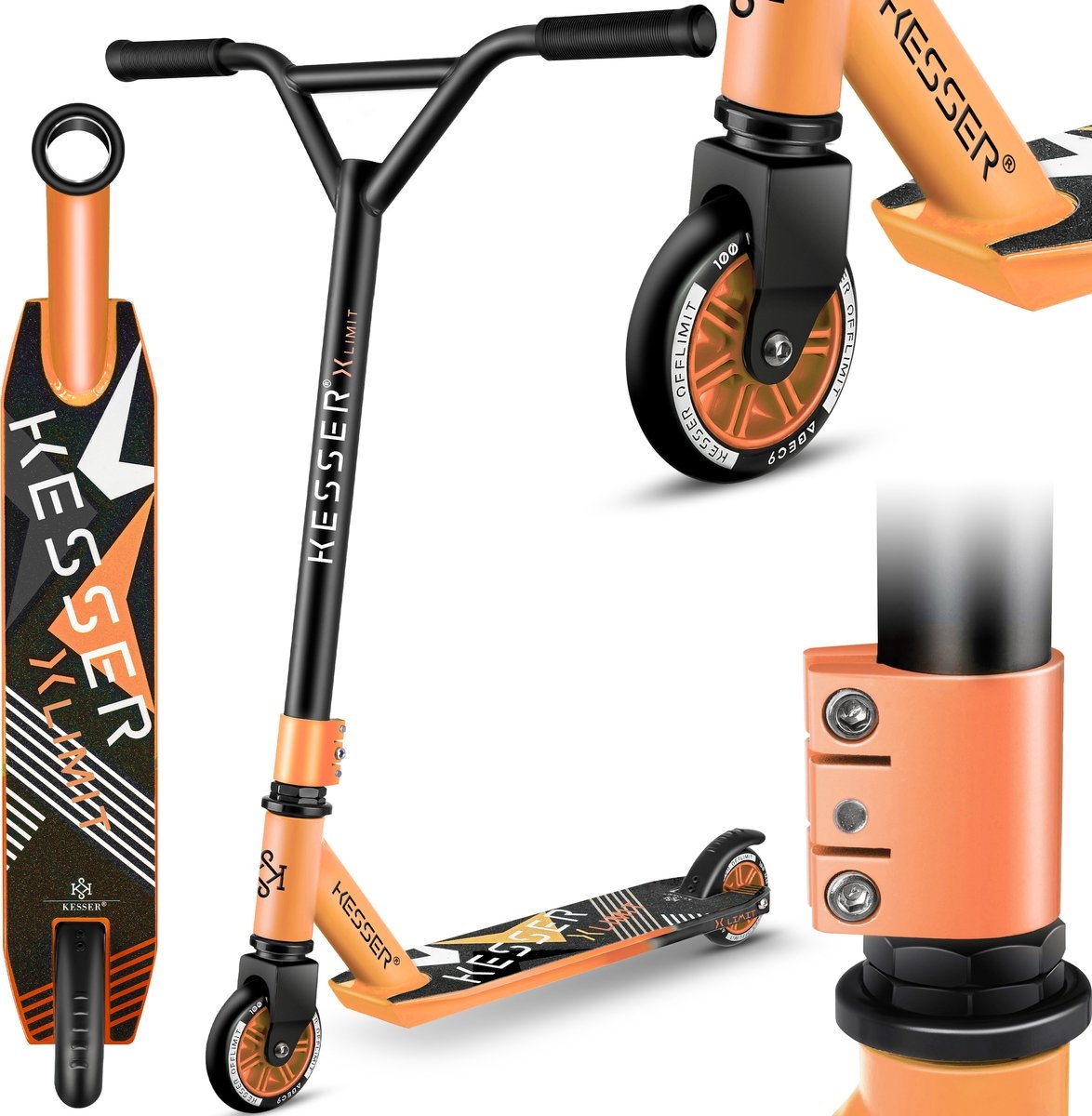Step -stuntstep X-Limit-Pro 360° - max 100 kg - volwassenen en kinderen - zwart en oranje - Afbeelding 4