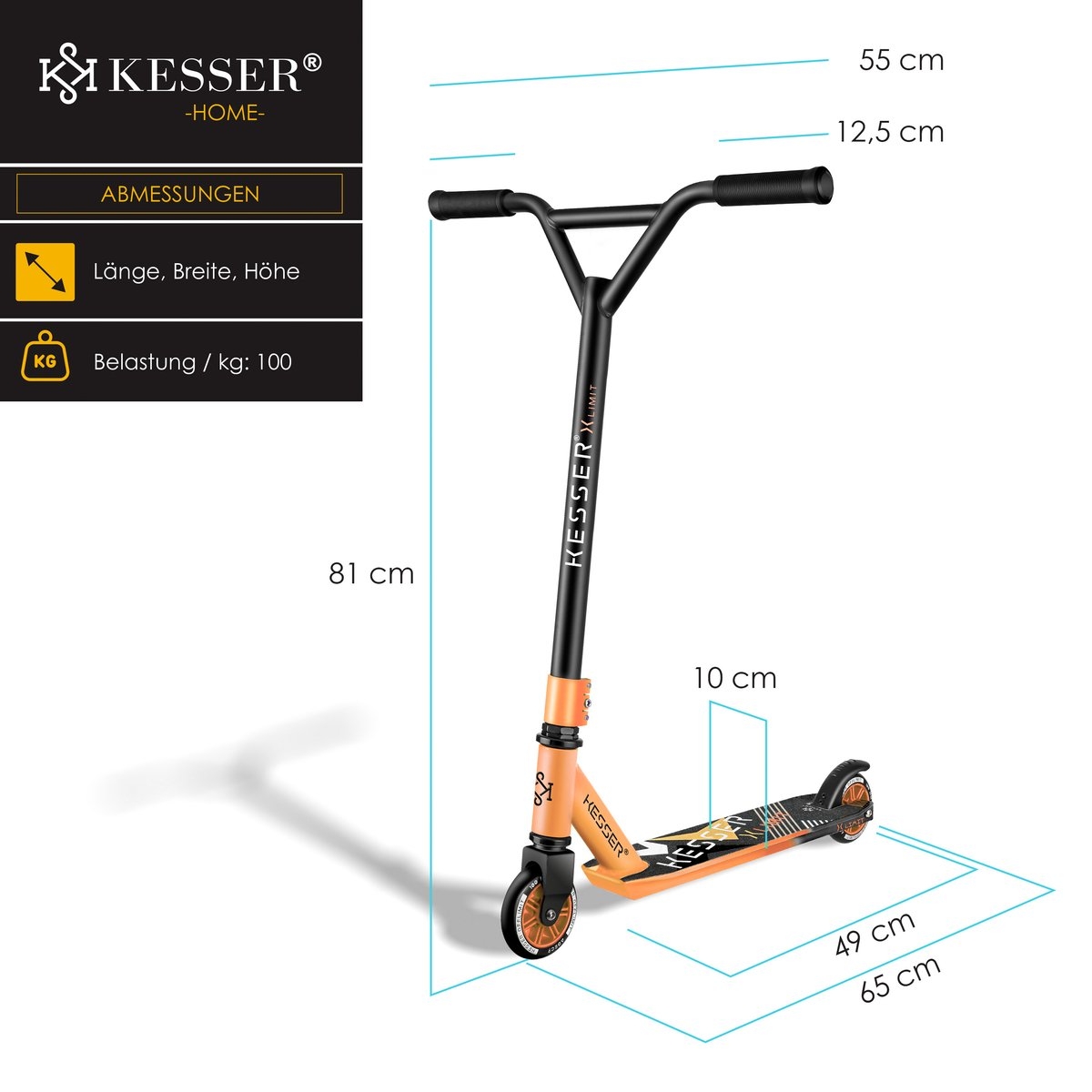 Step -stuntstep X-Limit-Pro 360° - max 100 kg - volwassenen en kinderen - zwart en oranje - Afbeelding 6