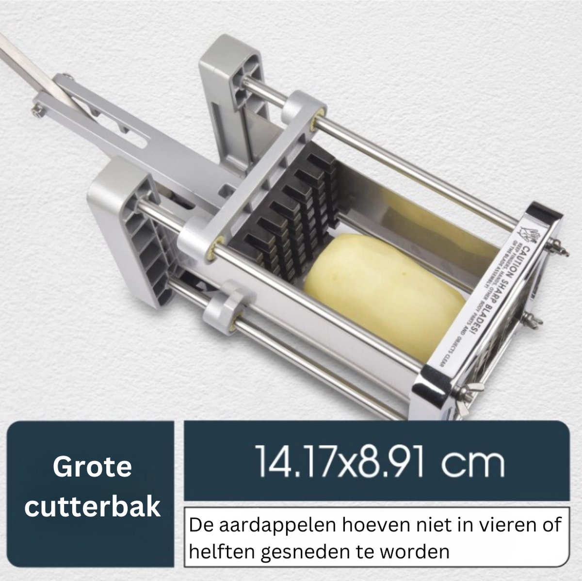 Sopito - professionele Frietsnijder - RVS - 12x12 mm formaat - - Afbeelding 5