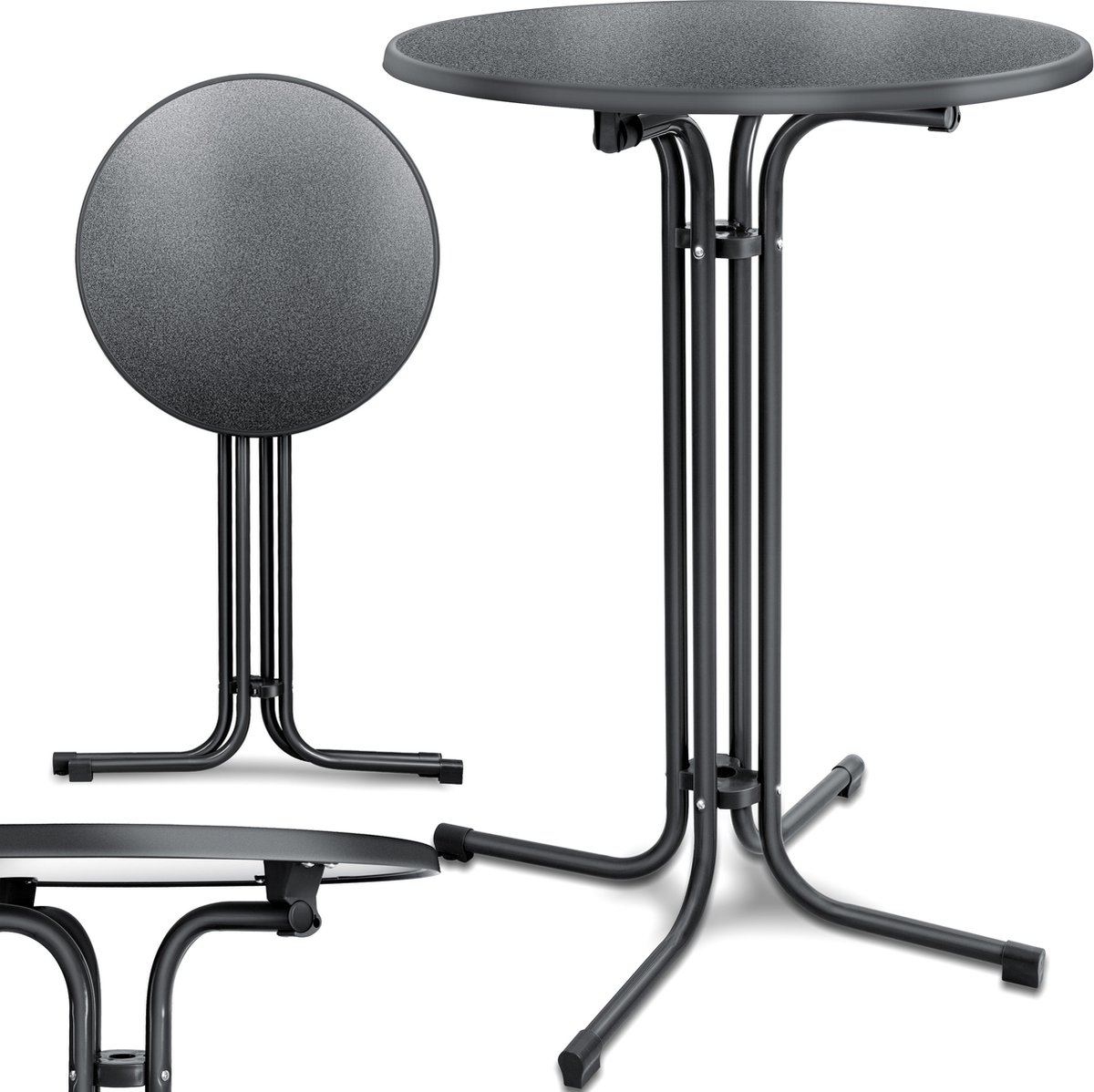 Statafel rond diameter 60 cm - weerbestendig - hittebestendig - zwart - Afbeelding 5