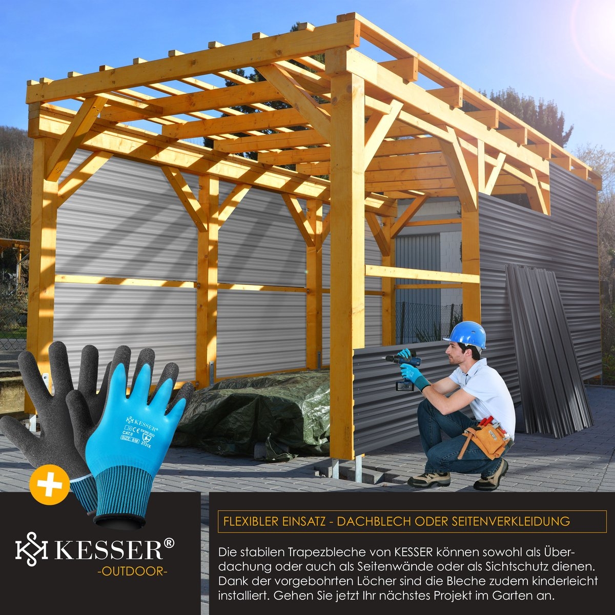 Dakplaten / dakpanelen metaal 12 Stuks - 129x45cm per stuk - totaal - 7m² - weerbestendig - golfplaat model - antraciet - Afbeelding 7