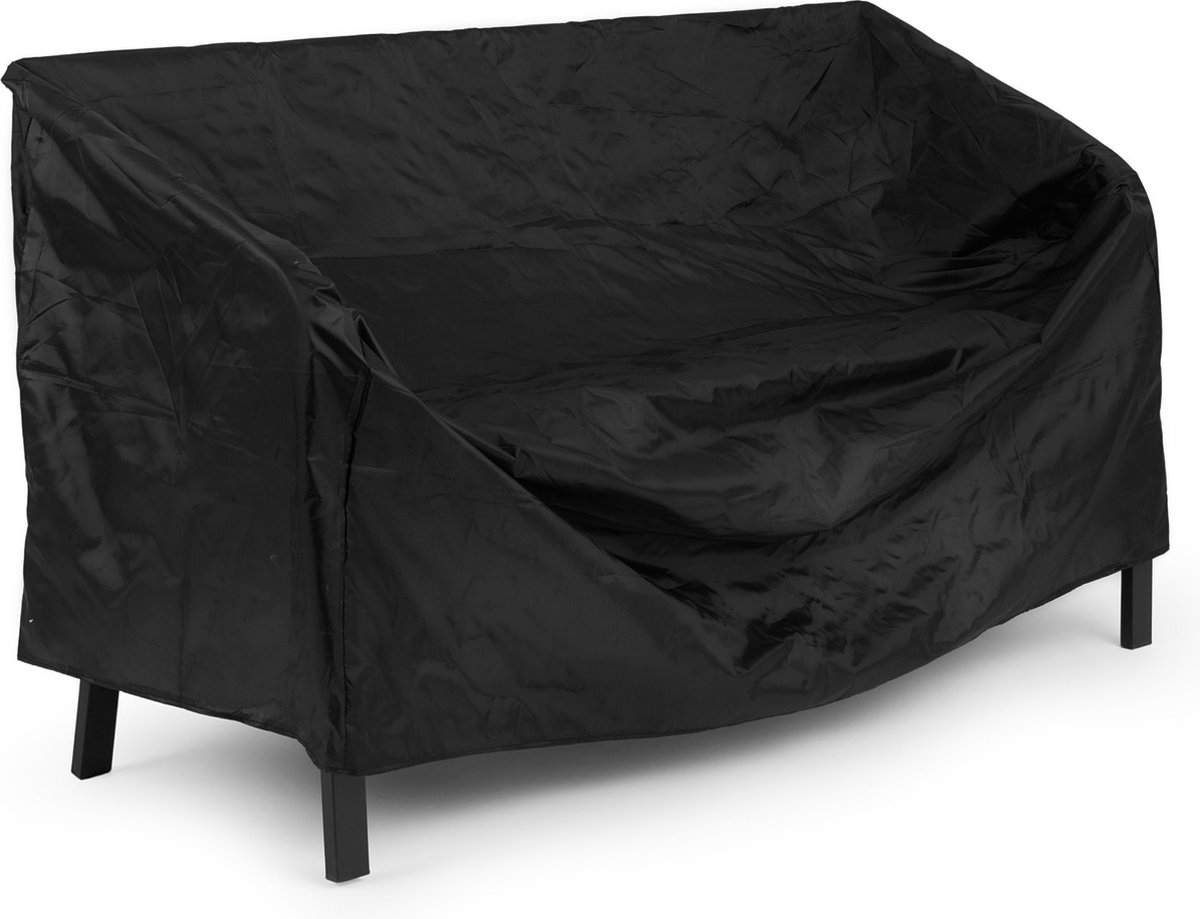 Stalen tuinbank - lengte 125 cm - buitenbank voor 2 personen - maximaal 220kg - zwart - Afbeelding 2