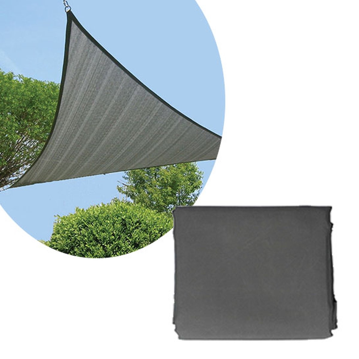 Schaduwdoek - zonnezeil - driehoek 360x360x360cm - zand - Afbeelding 4