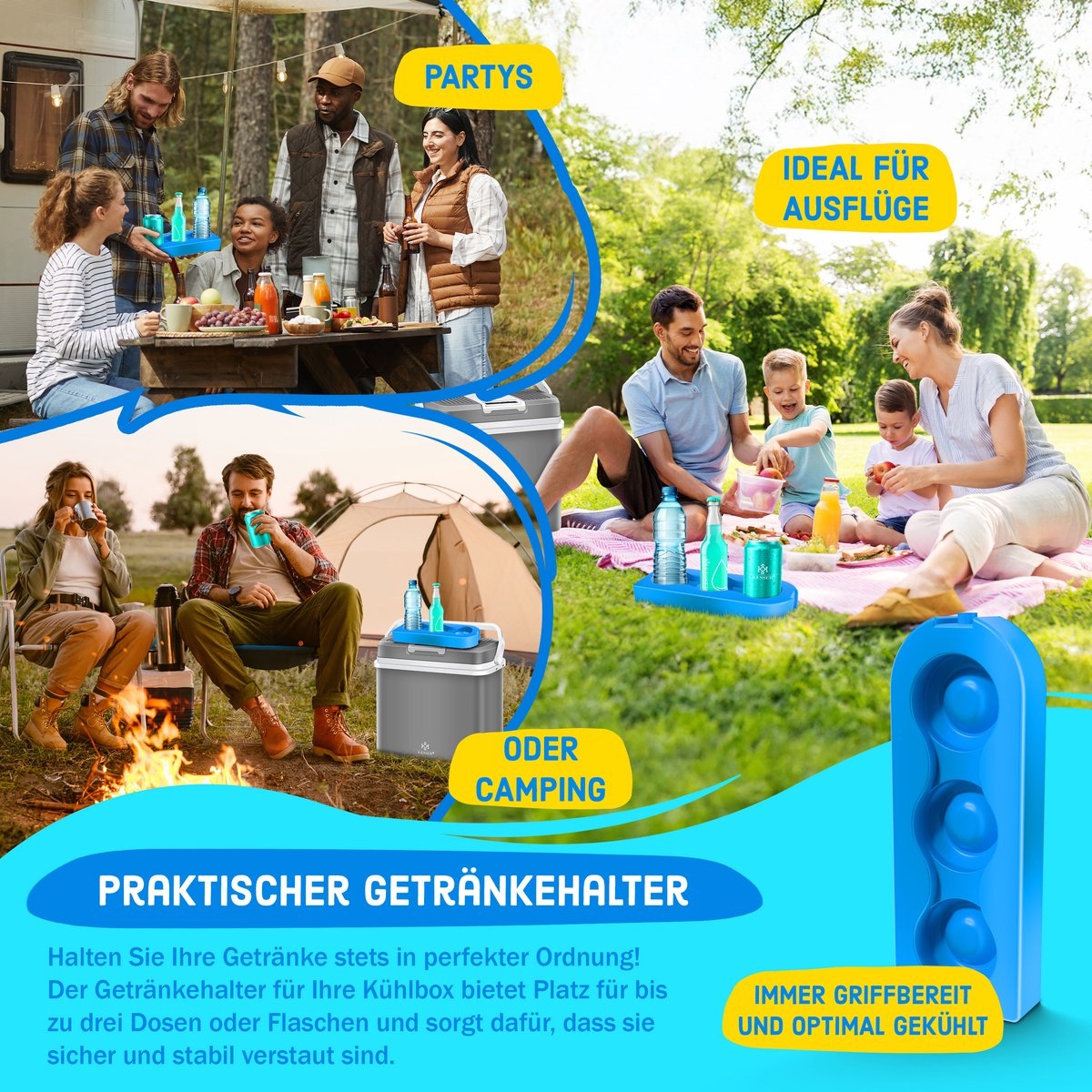 Elektrische Koelbox - 24 liter -koelen en verwarmen - 12V en 230V - auto en camping - grijs - Afbeelding 6