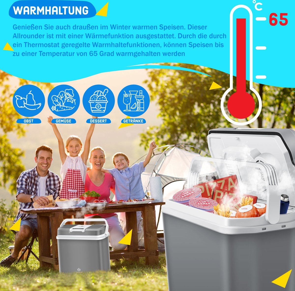 Elektrische Koelbox - 24 liter -koelen en verwarmen - 12V en 230V - auto en camping - grijs - Afbeelding 15