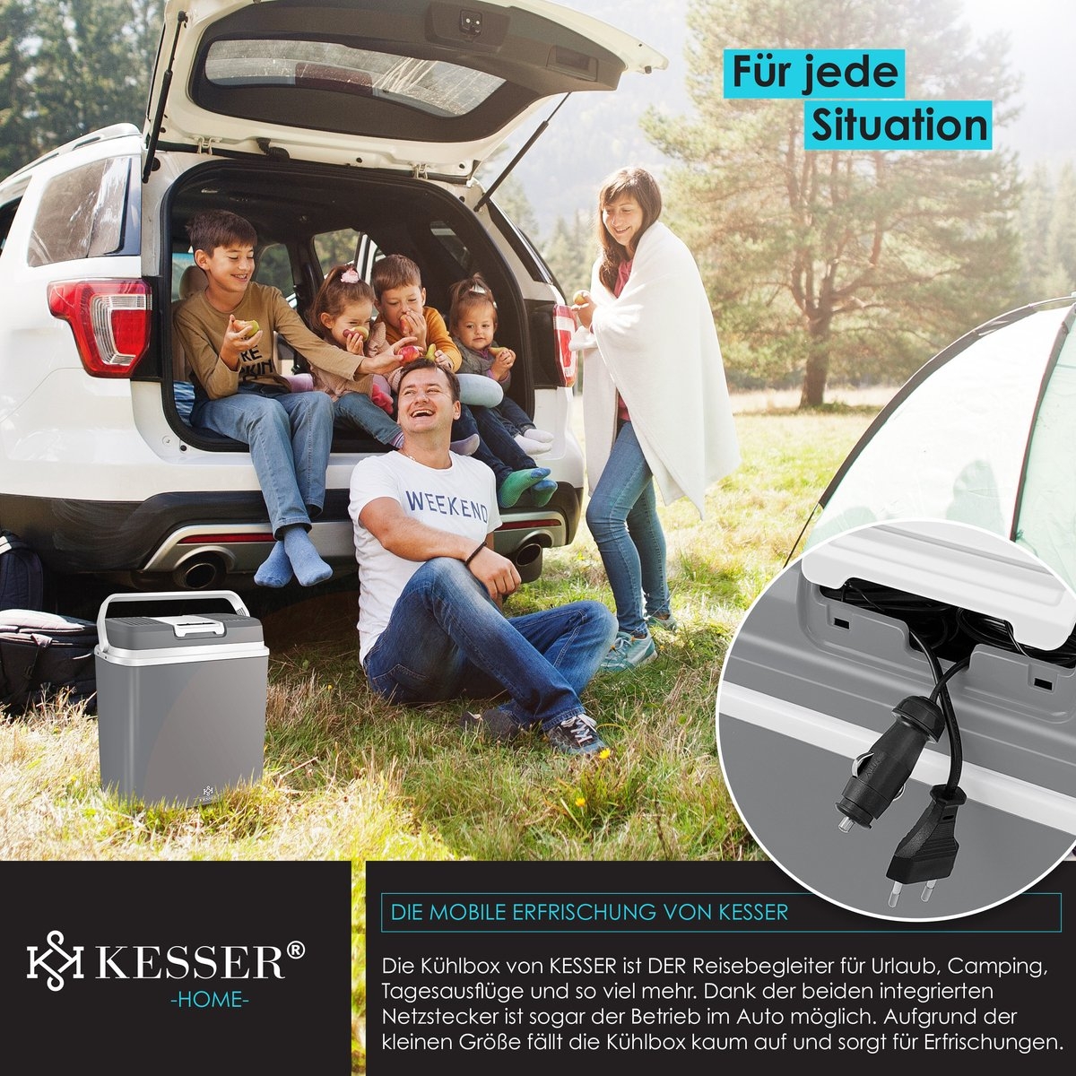 Elektrische Koelbox - 24 liter -koelen en verwarmen - 12V en 230V - auto en camping - grijs - Afbeelding 17