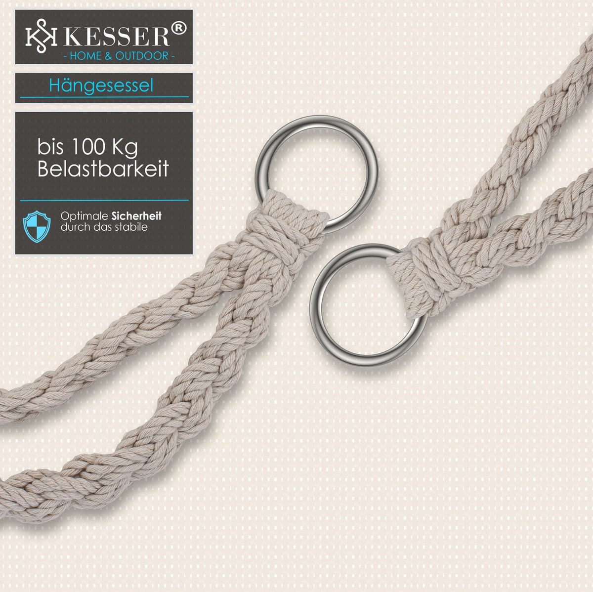 KESSER® Hangstoel voor Binnen en Buiten tot 150 kg met Kussen - Afbeelding 6