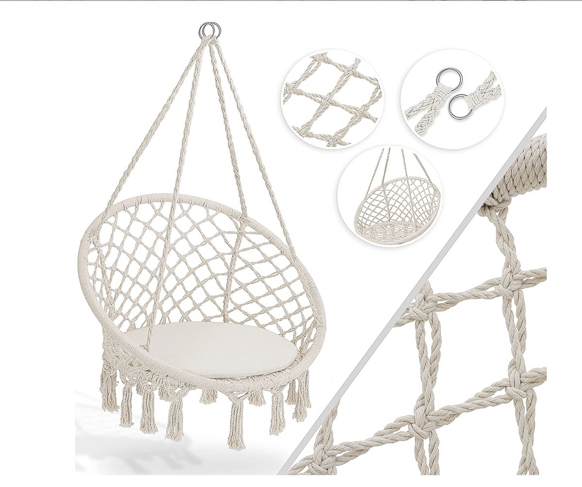 KESSER® Hangstoel voor Binnen en Buiten tot 150 kg met Kussen - Afbeelding 8