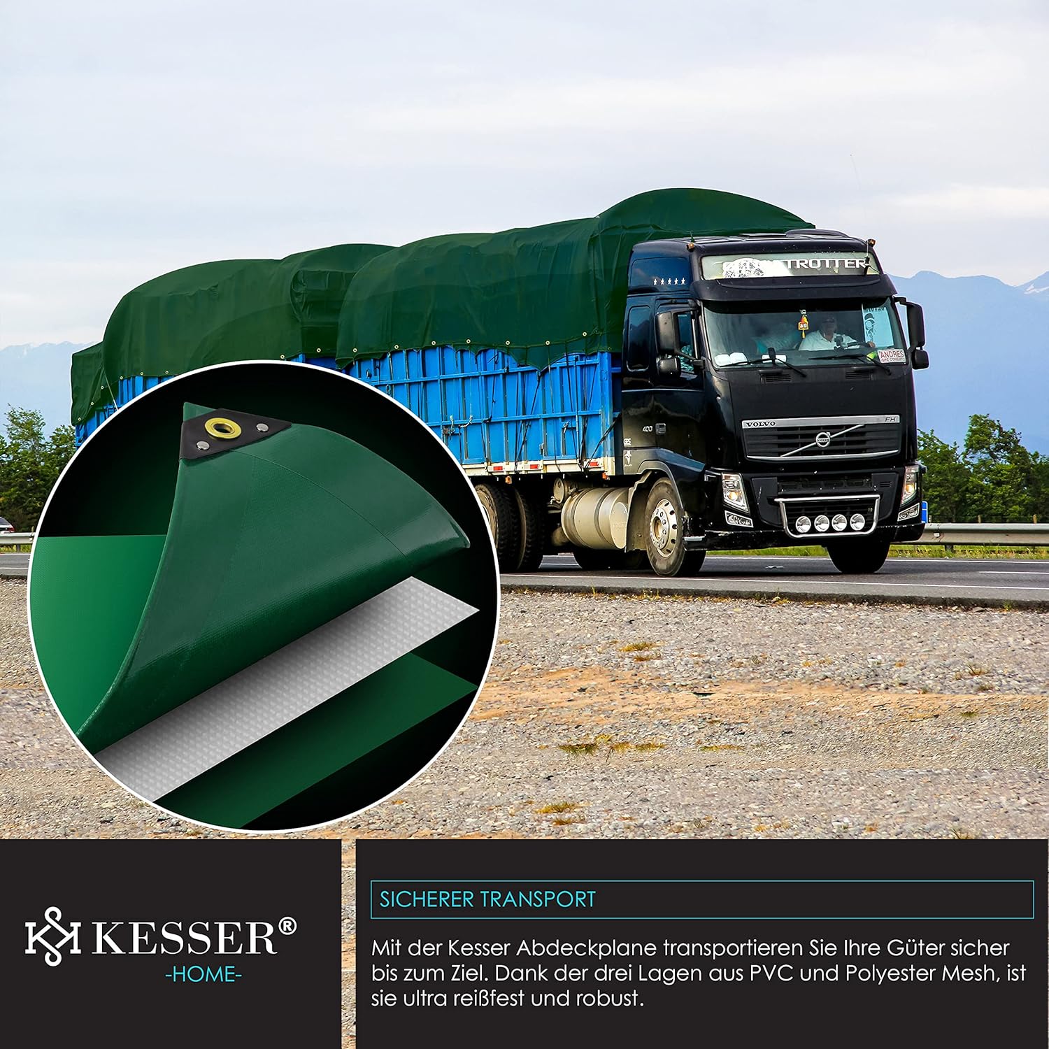 Premium afdekzeil - 300 x 500 cm met oogjes - 650 g/m² - pvc - waterdicht en scheurvast - universeel - Afbeelding 7