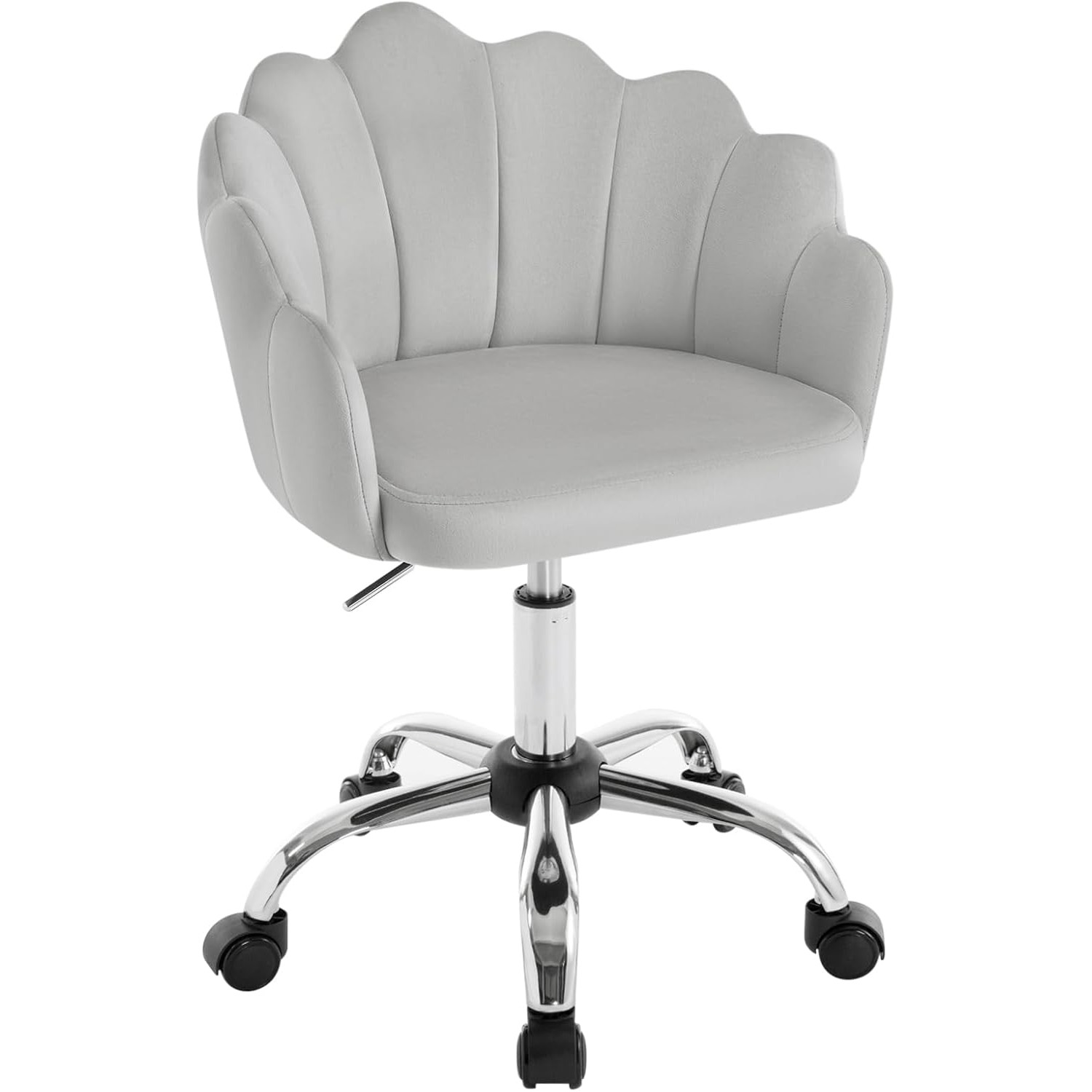 Bureaustoel - metaal - met wielen - stijlvol design - grijs met chrome