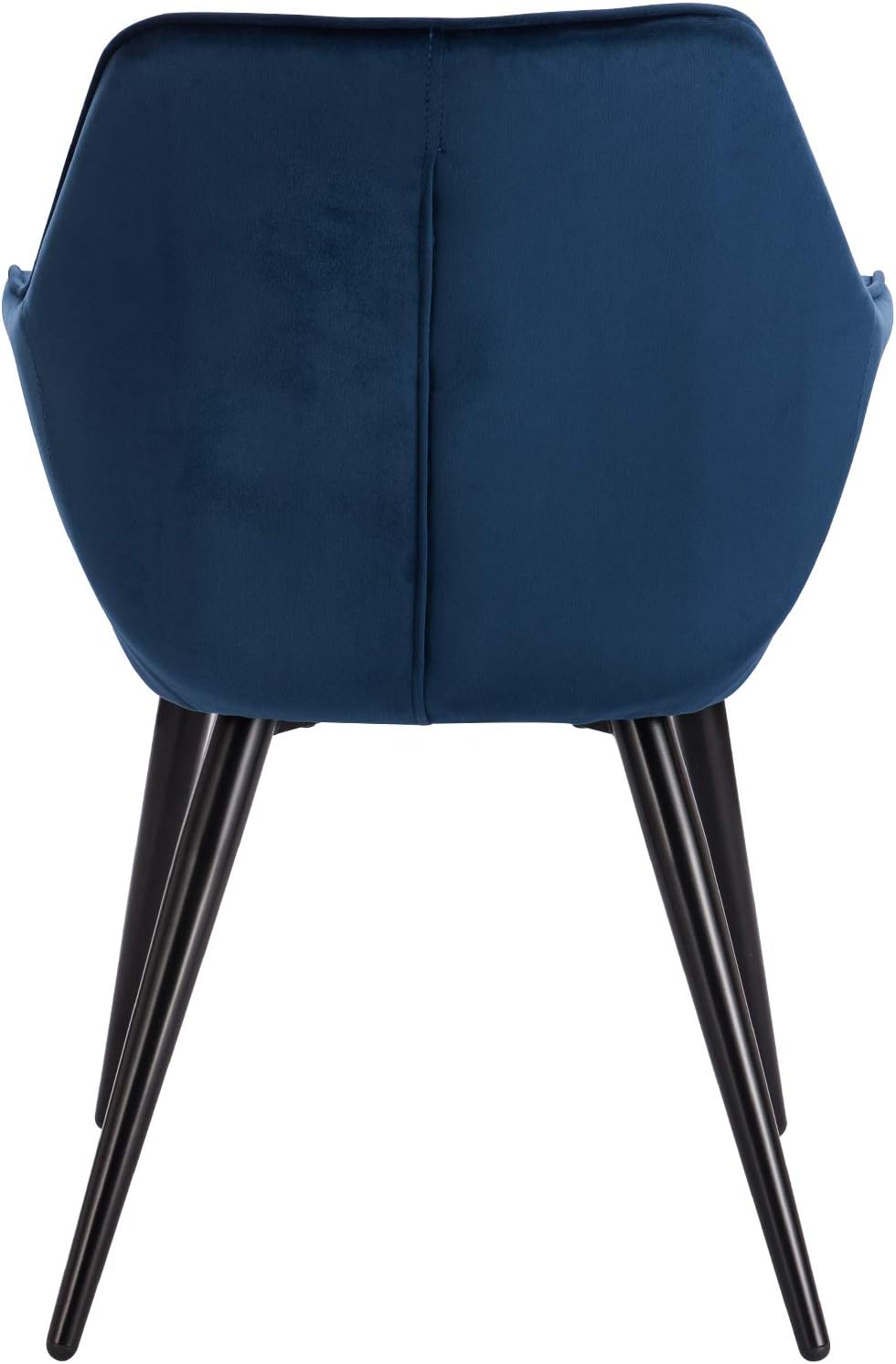 2x woonkamerstoelen / eetkamerstoelen - blauw - met armleuningen -diepblauw met zwart - fluweel metaal - Afbeelding 5
