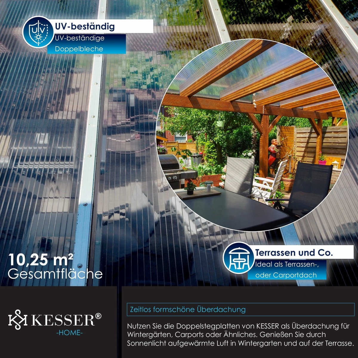 14x Dubbelwandige polycarbonaat platen - 121x60.5 cm - voor bijv. tuinkas - totaal 10,25 m² - 4 mm dik -incl 50x Klemmen en 50x Z-Clips - doorzichtig - Afbeelding 14