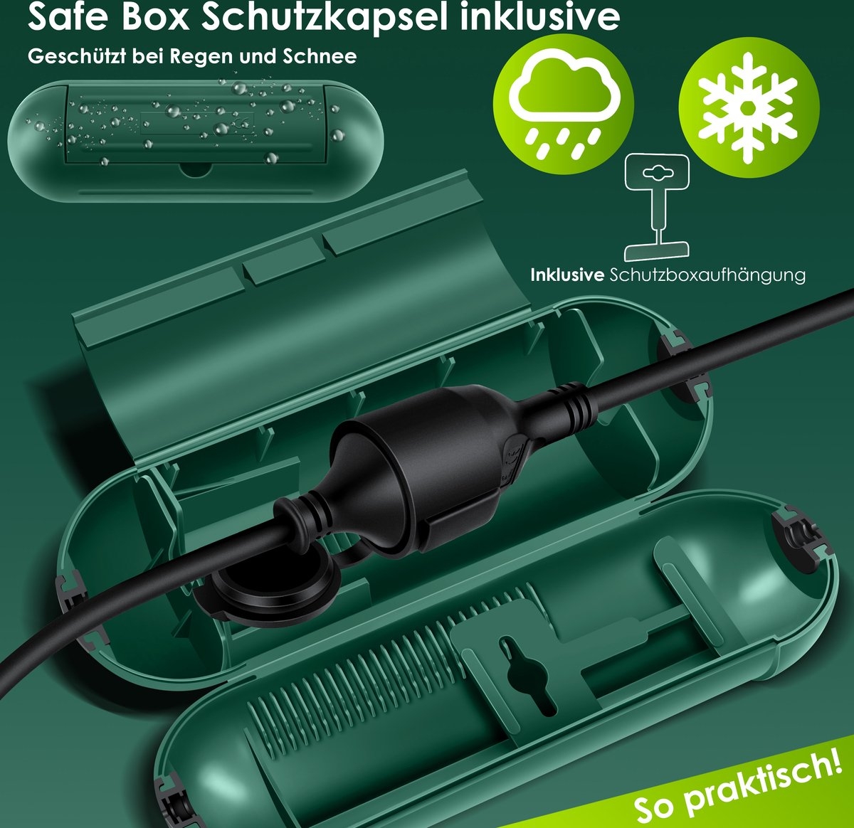 Verlengkabel - 40 meter - voor binnen en buiten IP44 - verlengsnoer met stekker - Afbeelding 9