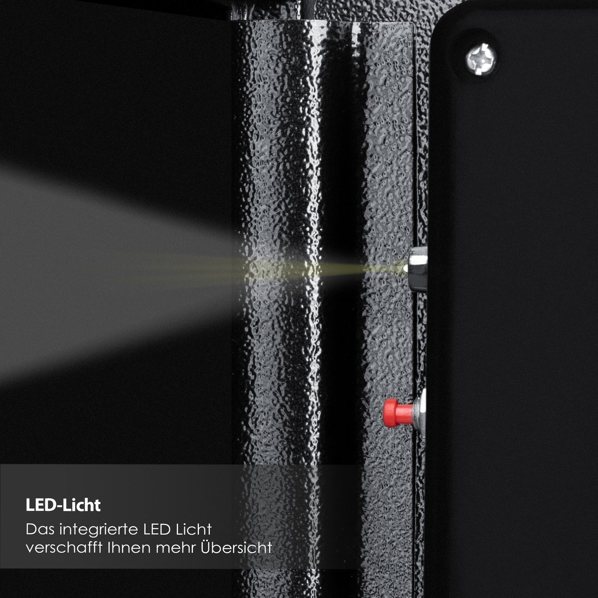 Elektrische kluis met cijferslot en sleutel – 31x20x20 cm – boutvergrendeling vloer of wand – metaal – zwart - Afbeelding 2