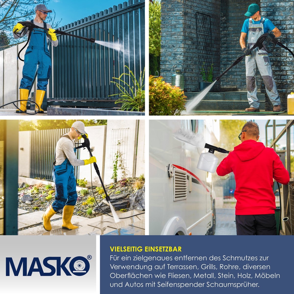 Hogedrukreiniger 2200 Watt - 165 bar - 450 l/u - met haspel - 10m slang - met accessoire set - Afbeelding 8