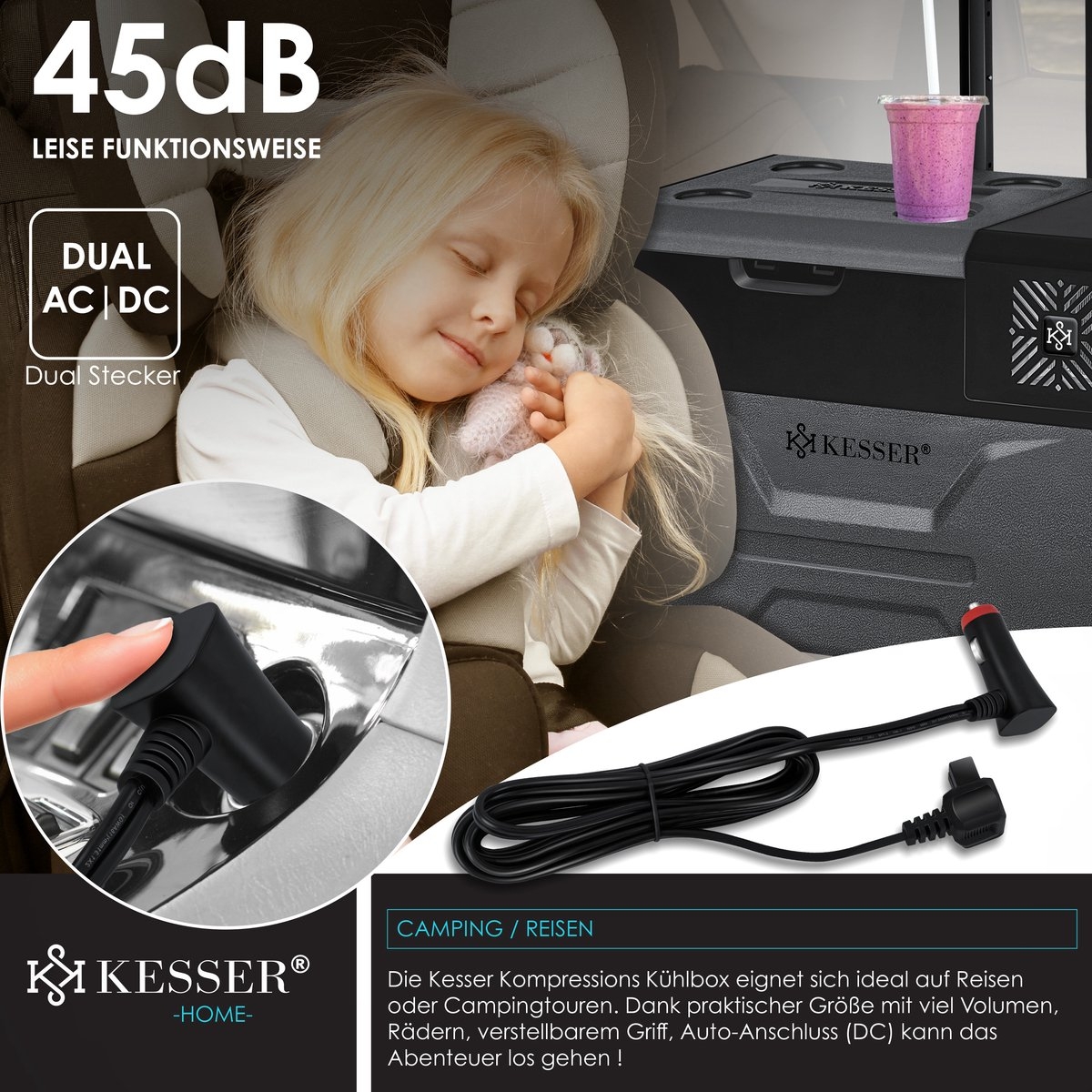 Compressor Koelbox - 30 liter - koel- en vriesvak - APP-bediening / USB-aansluiting 12/24V en 230V - voor auto, vrachtwagen, boot, camper, camping - zwart / grijs - Afbeelding 10